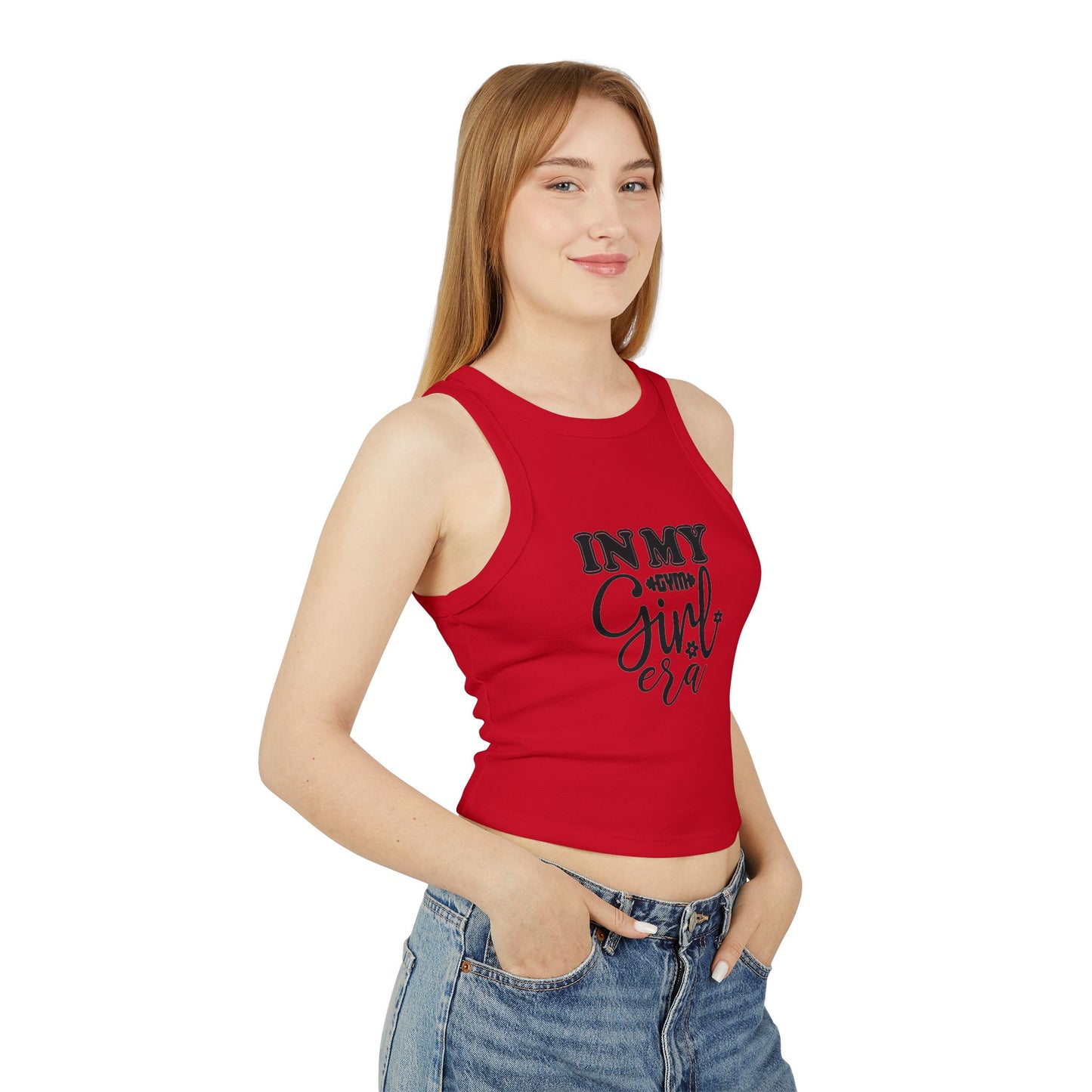 'In My Girl Era' Women’s Micro Rib Racer Tank Top - Trendy Casual Wear for Confident Women