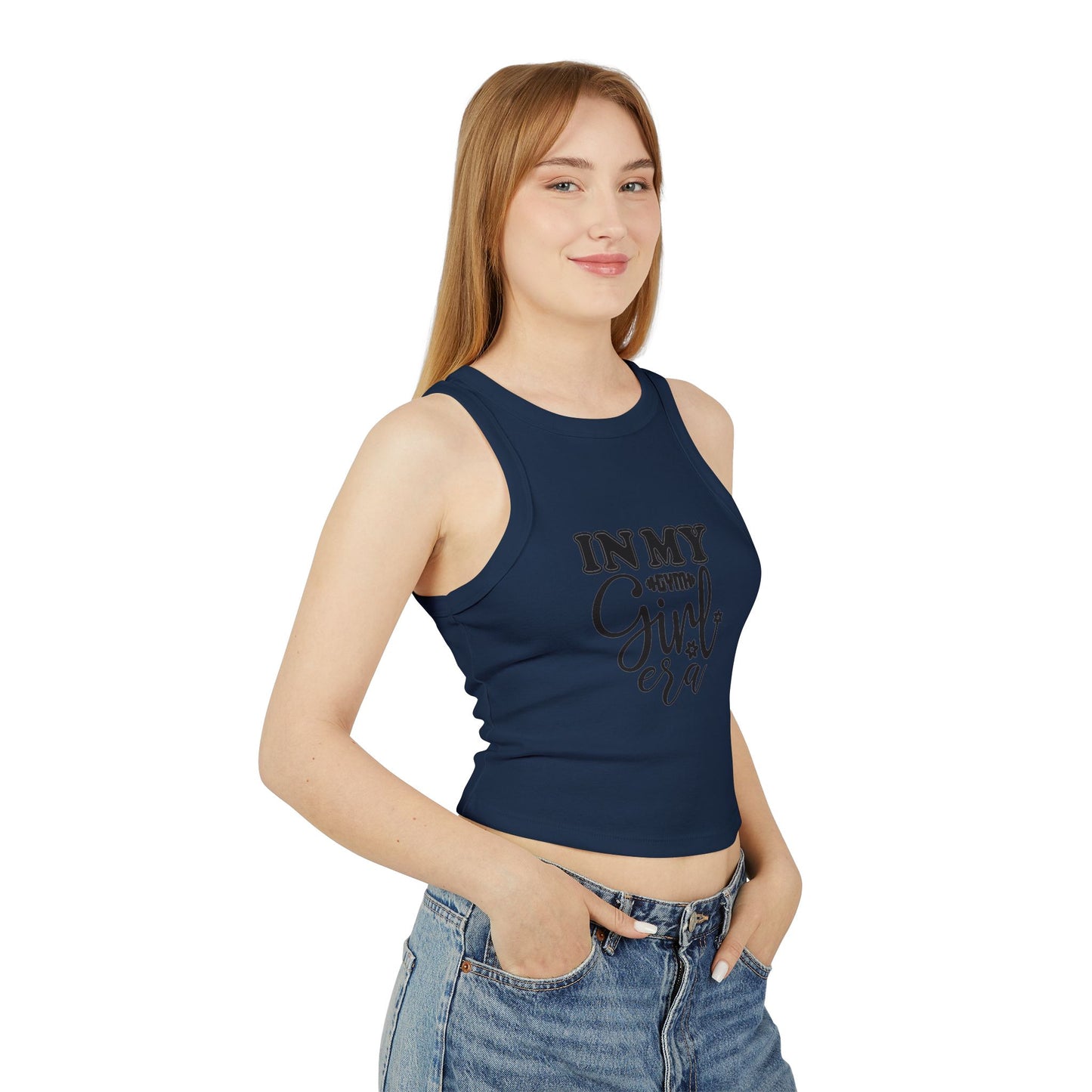 'In My Girl Era' Women’s Micro Rib Racer Tank Top - Trendy Casual Wear for Confident Women